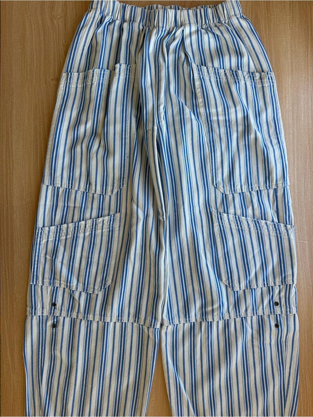 BDG Striped Cargo Pants in Blue & White Size Small